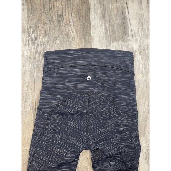 Lululemon Power Thru High Rise Tight Leggings 2 28" Heathered Black Pockets - Picture 5 of 11